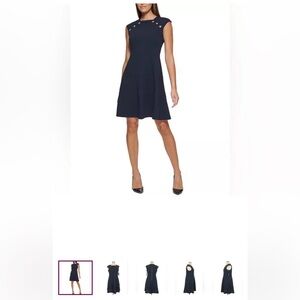 Tommy Hilfiger Button-Detail Fit And Flare Size 16W Dress
